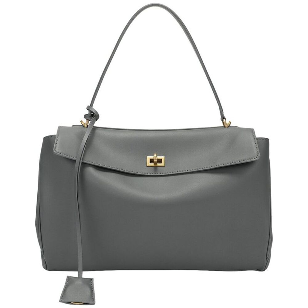 Tiffany & Fred Paris Large Smooth Leather Tote, Grey